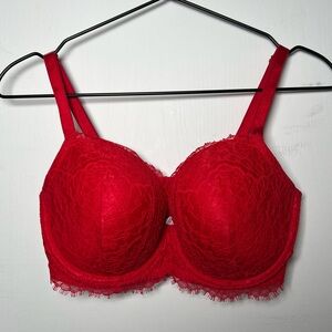 Victoria’s Secret 34DDD Dream Angels Red Lace Lined Demi Bra